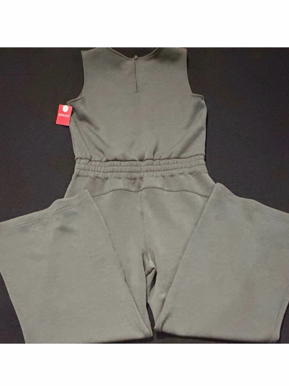 Spanx Air Essentials Sleeveless Jumpsuit Dark Palm Green Size Large Petite - Picture 3 of 3
